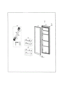Fridge Door parts for Samsung Refrigerator RS25J500DBC/AA-00 from AppliancePartsPros.com