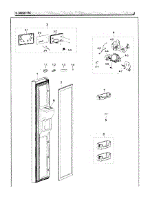 Freezer Door parts for Samsung Refrigerator RS25J500DWW/AA-01 from AppliancePartsPros.com