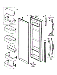Right Door parts for Samsung Refrigerator RS2630SH/XAA-00 from AppliancePartsPros.com
