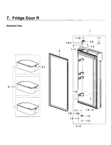 Fridge Door Rt parts for Samsung Refrigerator RF28K9070SR/AA-01 from AppliancePartsPros.com