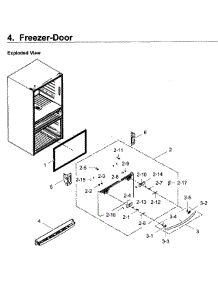 Freezer Door parts for Samsung Refrigerator RF28JBEDBSR/AA-01 from AppliancePartsPros.com
