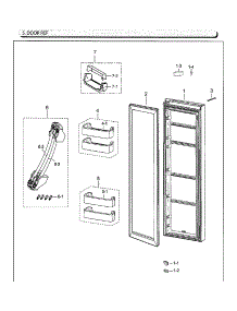 Fridge Door parts for Samsung Refrigerator RS25J500DSG/AA-01 from AppliancePartsPros.com