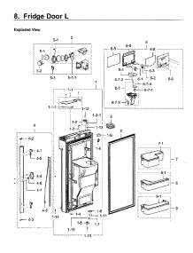 Fridge Door L parts for Samsung Refrigerator RF28K9380SG/AA-01 from AppliancePartsPros.com