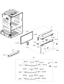 Freezer Door parts for Samsung Refrigerator RF28HFEDTBC/AA-08 from AppliancePartsPros.com