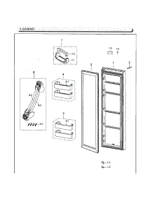 Fridge Door parts for Samsung Refrigerator RS25J500DSG/AA-00 from AppliancePartsPros.com