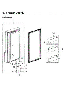 Freezer Door L parts for Samsung Refrigerator RF28K9380SR/AA-01 from AppliancePartsPros.com