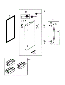 Refrigerator Door R parts for Samsung Refrigerator RF28HMEDBBC/AA-00 from AppliancePartsPros.com