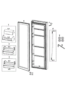 Refrigerator Door parts for Samsung Refrigerator RS267TDPN/XAA-00 from AppliancePartsPros.com