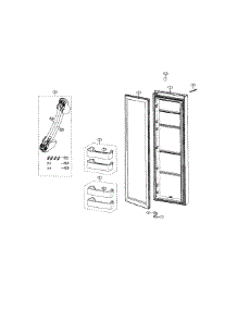 Fridge Door parts for Samsung Refrigerator RS25J500DSR/AA-00 from AppliancePartsPros.com