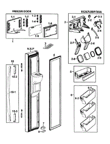 Left Door parts for Samsung Refrigerator RS267LBBP/XAA-00 from AppliancePartsPros.com