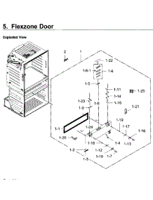 Flexzone Door parts for Samsung Refrigerator RF28JBEDBSR/AA-05 from AppliancePartsPros.com