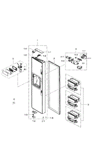 Freezer Door parts for Samsung Refrigerator RS265TDBP/XAA-00 from AppliancePartsPros.com