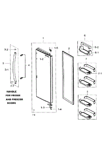 Fridge Door parts for Samsung Refrigerator RS265TDBP/XAA-00 from AppliancePartsPros.com