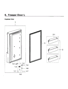 Freezer Door Lt parts for Samsung Refrigerator RF28K9070SG/AA-02 from AppliancePartsPros.com
