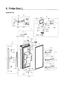 Fridge Door Lt parts for Samsung Refrigerator RF28K9070SG/AA-02 from AppliancePartsPros.com