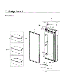 Fridge Door Rt parts for Samsung Refrigerator RF28K9070SG/AA-02 from AppliancePartsPros.com