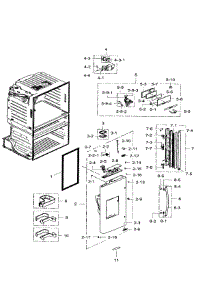 Left Door parts for Samsung Refrigerator RF28HMEDBWW/AA-08 from AppliancePartsPros.com