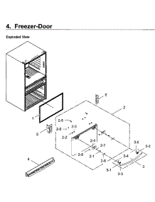Freezer Door parts for Samsung Refrigerator RF28HMEDBWW/AA-10 from AppliancePartsPros.com
