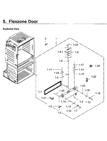 Flexzone Door parts for Samsung Refrigerator RF28HMEDBWW/AA-10 from AppliancePartsPros.com
