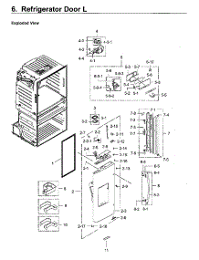 Door Left parts for Samsung Refrigerator RF28HMEDBWW/AA-10 from AppliancePartsPros.com