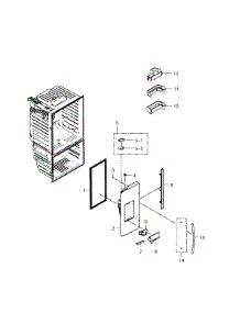 Left Door parts for Samsung Refrigerator RFG29PHDBP/XAA-02 from AppliancePartsPros.com