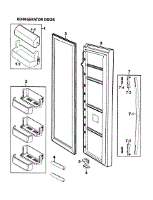 Right Door parts for Samsung Refrigerator RS275ACRS/XAA-00 from AppliancePartsPros.com