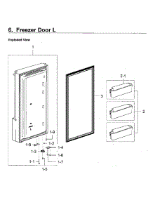 Freezer Door L parts for Samsung Refrigerator RF28K9380SR/AA-02 from AppliancePartsPros.com