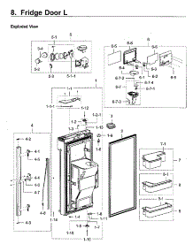 Fridge Door L parts for Samsung Refrigerator RF28K9380SR/AA-02 from AppliancePartsPros.com