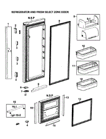 Right Doors parts for Samsung Refrigerator RM255LASH/XAA-00 from AppliancePartsPros.com