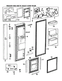 Left Doors parts for Samsung Refrigerator RM255LASH/XAA-00 from AppliancePartsPros.com