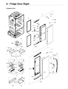 Right Door parts for Samsung Refrigerator RF28HDEDPWW/AA-00 from AppliancePartsPros.com
