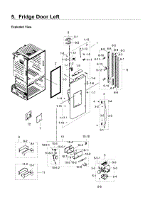Left Door parts for Samsung Refrigerator RF28HDEDPWW/AA-00 from AppliancePartsPros.com