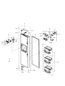 Left Door parts for Samsung Refrigerator RS265TDRS/XAA-03 from AppliancePartsPros.com