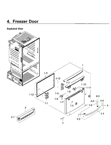 Freezer Door parts for Samsung Refrigerator RF28HFEDBWW/AA-10 from AppliancePartsPros.com