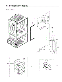 Fridge Right Door parts for Samsung Refrigerator RF28HFEDBWW/AA-10 from AppliancePartsPros.com