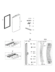 Left Door parts for Samsung Refrigerator RF26HFENDBC/AA-00 from AppliancePartsPros.com