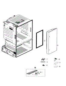 Right Door parts for Samsung Refrigerator RF26HFENDBC/AA-00 from AppliancePartsPros.com