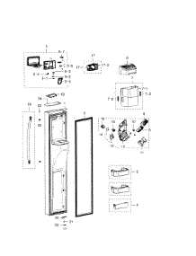 Left Door parts for Samsung Refrigerator RSG309AARS/XAA-01 from AppliancePartsPros.com