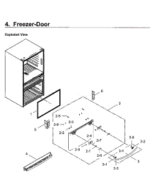 Freezer Door parts for Samsung Refrigerator RF28HMEDBWW/AA-12 from AppliancePartsPros.com