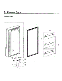 Freezer Door Lt parts for Samsung Refrigerator RF28K9070SR/AA-02 from AppliancePartsPros.com