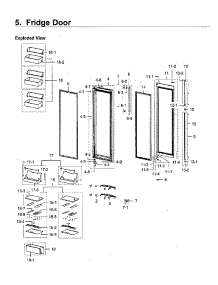 Right Door parts for Samsung Refrigerator RH22H9010SR/AA-01 from AppliancePartsPros.com