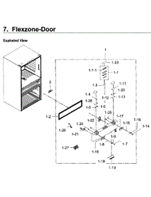 Flexzone Door parts for Samsung Refrigerator RF30KMEDBSR/AA-02 from AppliancePartsPros.com