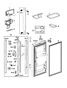 Refrigerator Door L parts for Samsung Refrigerator RF26XAZRS/XAA-00 from AppliancePartsPros.com