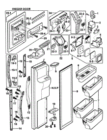Left Door parts for Samsung Refrigerator RS2578WW/XAA-00 from AppliancePartsPros.com