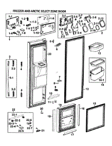 Left Doors parts for Samsung Refrigerator RM257ABRS/XAA-00 from AppliancePartsPros.com