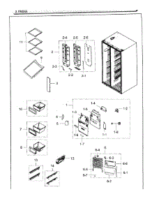 Fridge parts for Samsung Refrigerator RH25H5611SR/AA-02 from AppliancePartsPros.com