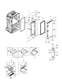 Right Door parts for Samsung Refrigerator RF28JBEDBSG/AA-03 from AppliancePartsPros.com