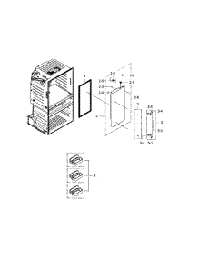 Refrigerator Door R parts for Samsung Refrigerator RF28HMEDBBC/AA-02 from AppliancePartsPros.com