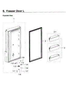 Freezer Door L parts for Samsung Refrigerator RF28K9580SG/AA-00 from AppliancePartsPros.com