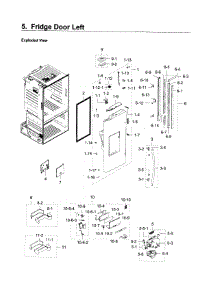 Fridge Door L parts for Samsung Refrigerator RF28HDEDPWW/AA-06 from AppliancePartsPros.com